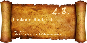 Lackner Bertold névjegykártya